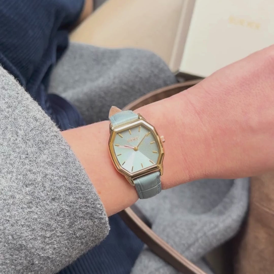 Julia Gold Grey Leather