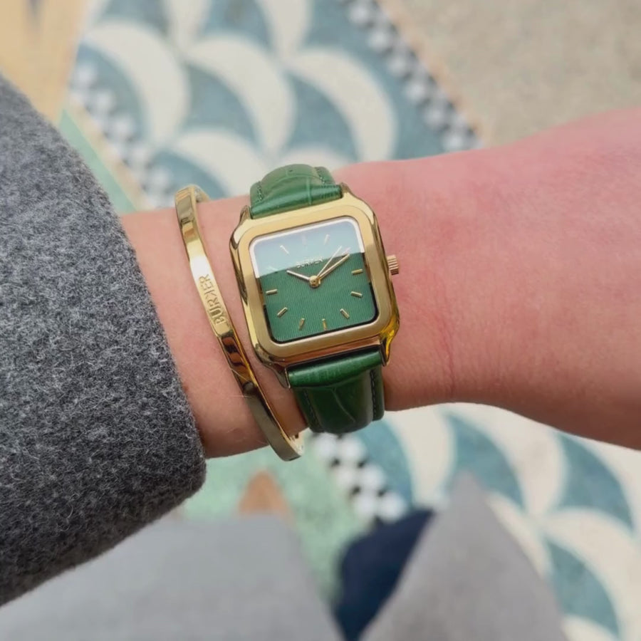 Macy Gold Green Leather