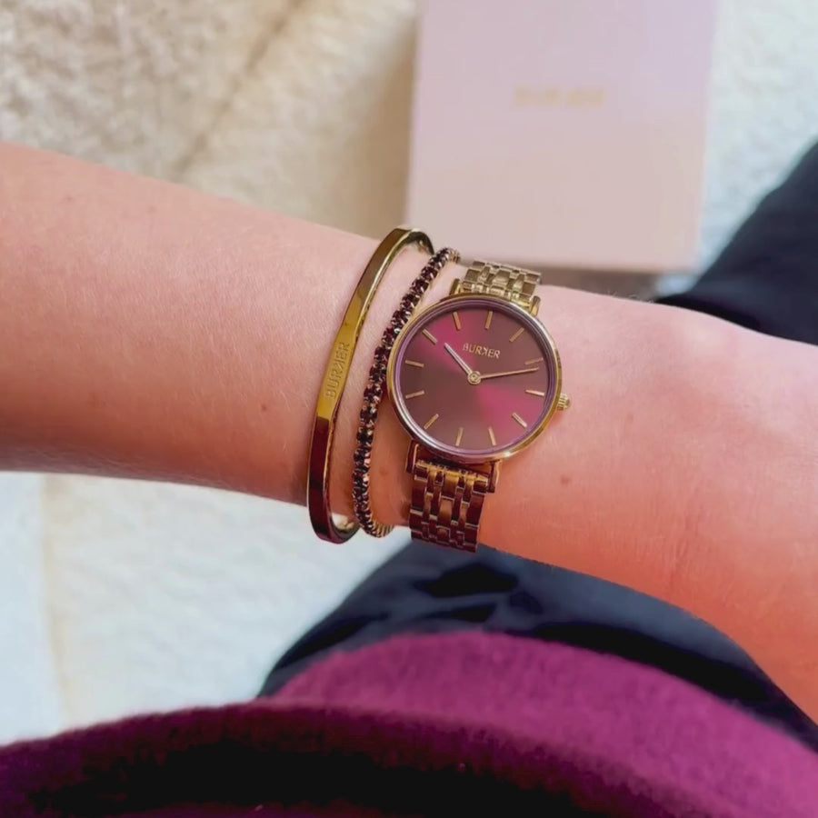 Ruby Petite Gold Burgundy