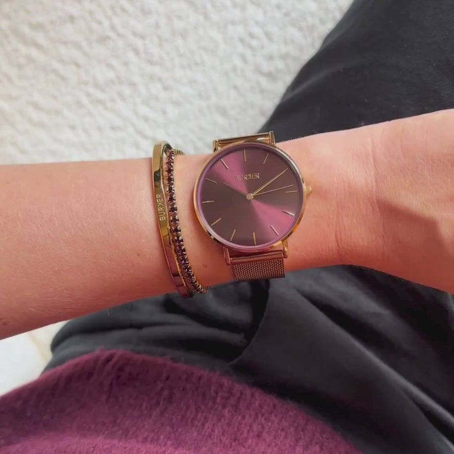 Ruby Gold Burgundy Mesh