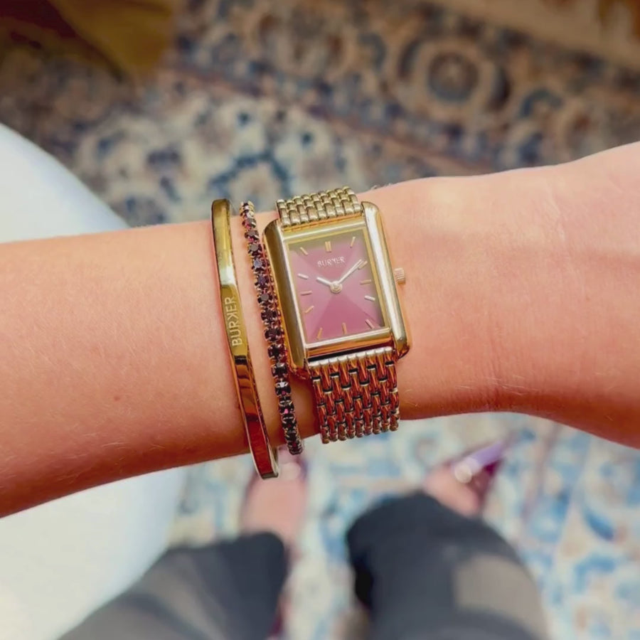 Olivia Gold Burgundy